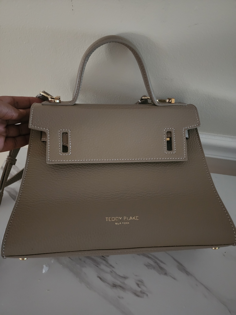 Ted Baker Taupe Structured Top-Handle Satchel